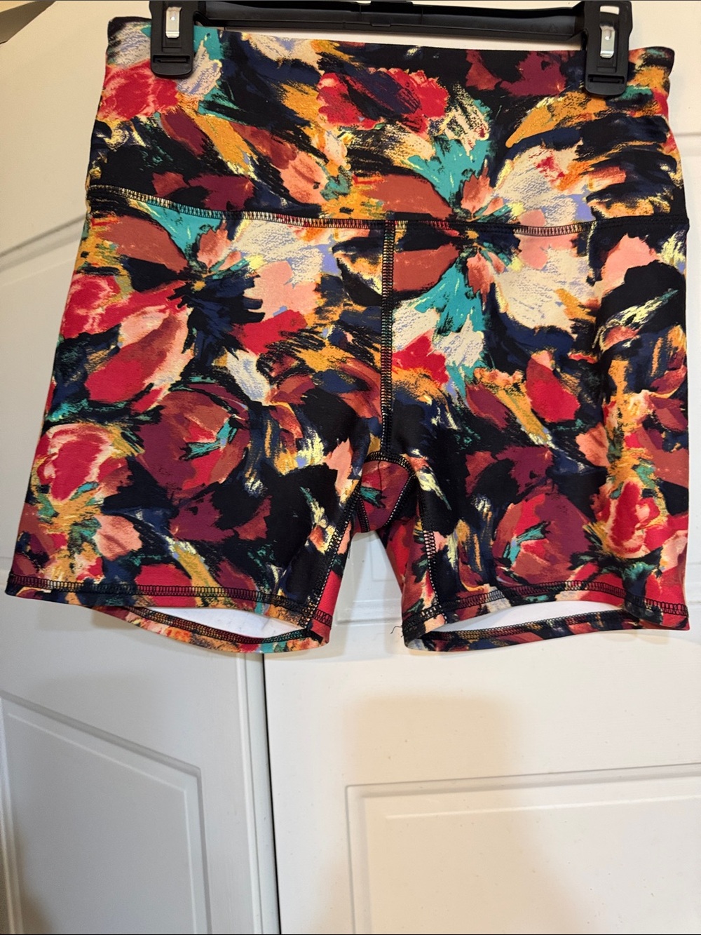 Spandex Floral Print Women’s Performance Workout Shorts - Multicolor